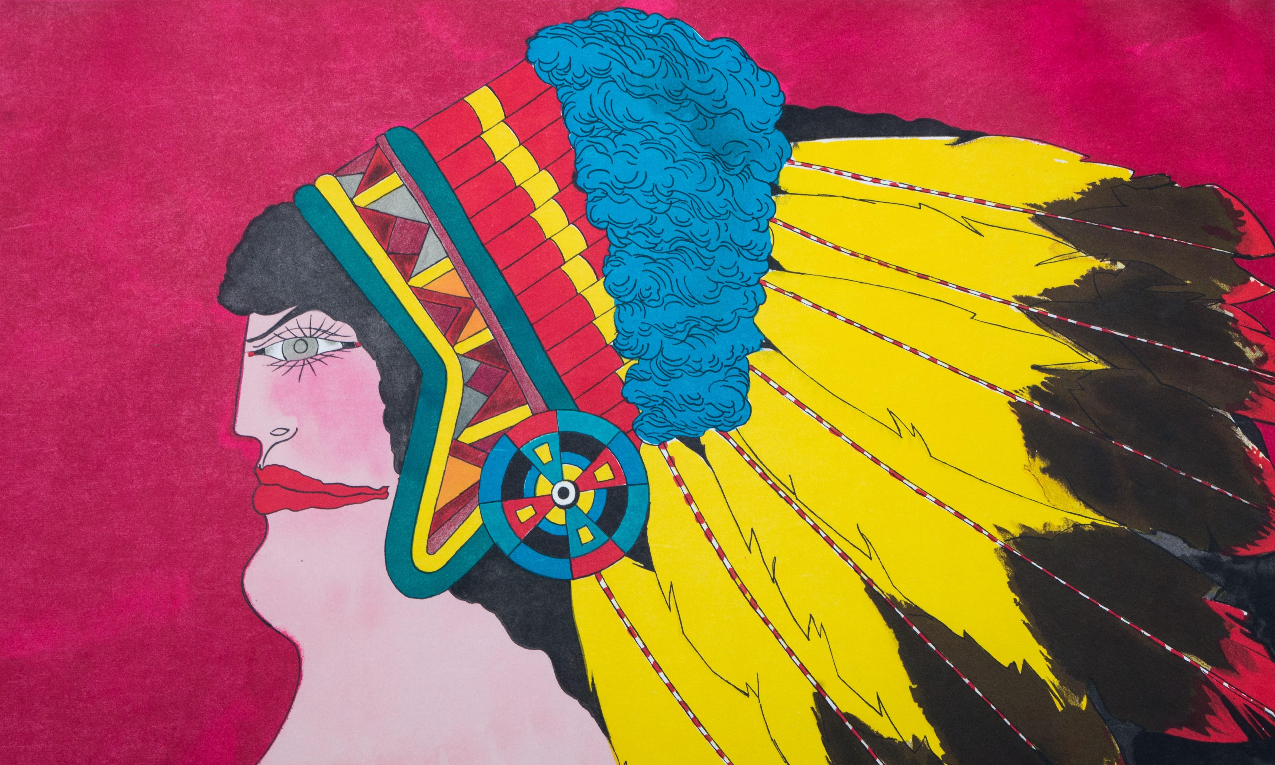 Richard Lindner 'Miss American Indian', 1970 In Excellent Condition In Hamilton, Ontario