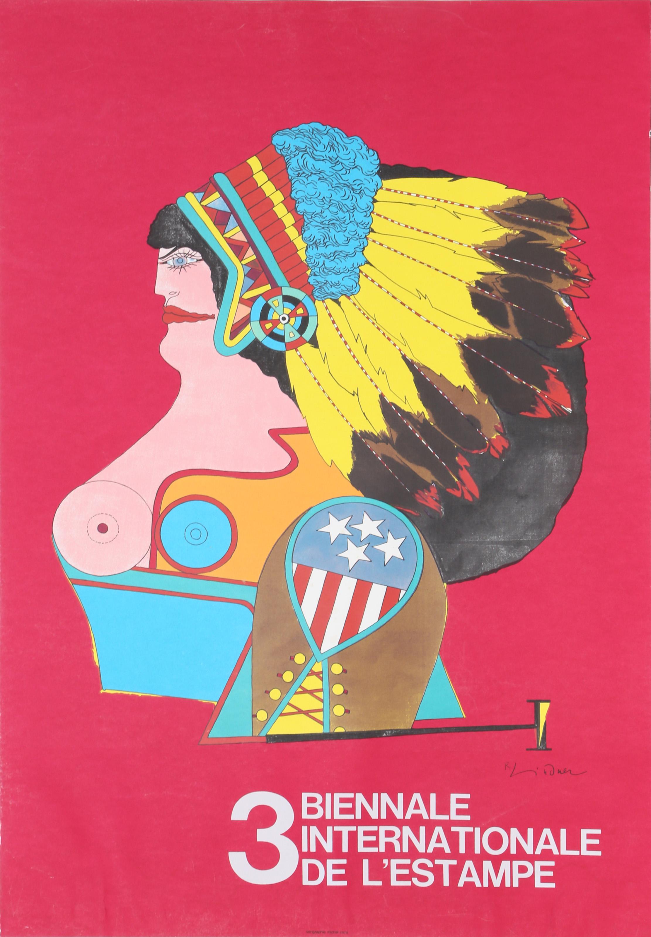 3 Biennale Internationale de l'Estampe, affiche Pop Art de Richard Lindner