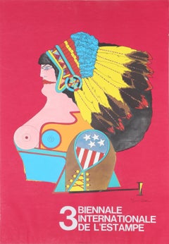 3 Biennale Internationale de l'Estampe, affiche Pop Art de Richard Lindner
