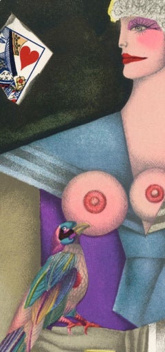 Richard Lindner, Woman with Bird, from XXe Siecle, 1974