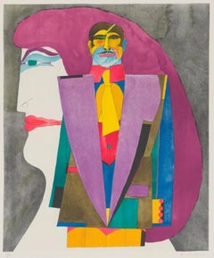 Vintage Couple, Pop Art Lithograph by Richard Lindner