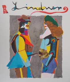Lovers with a Tiger - Lithograph, Maeght 1977