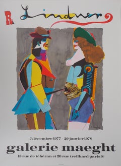 Lovers with a Tiger - Lithographie, Maeght 1977