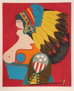Miss American Indian, Pop Art Lithograph by Richard Lindner