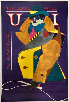 Offset Lithograph Poster Resistible Rise of Arturo, Bertold Brecht 1968 Pop Art