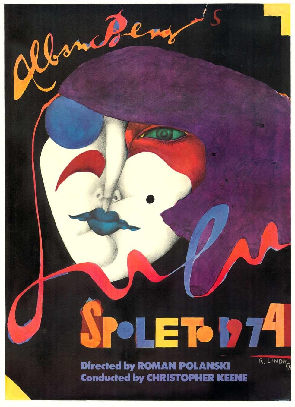 Richard Lindner Figurative Print - Original "Spoleto 1974, Lulu Opera' vintage poster