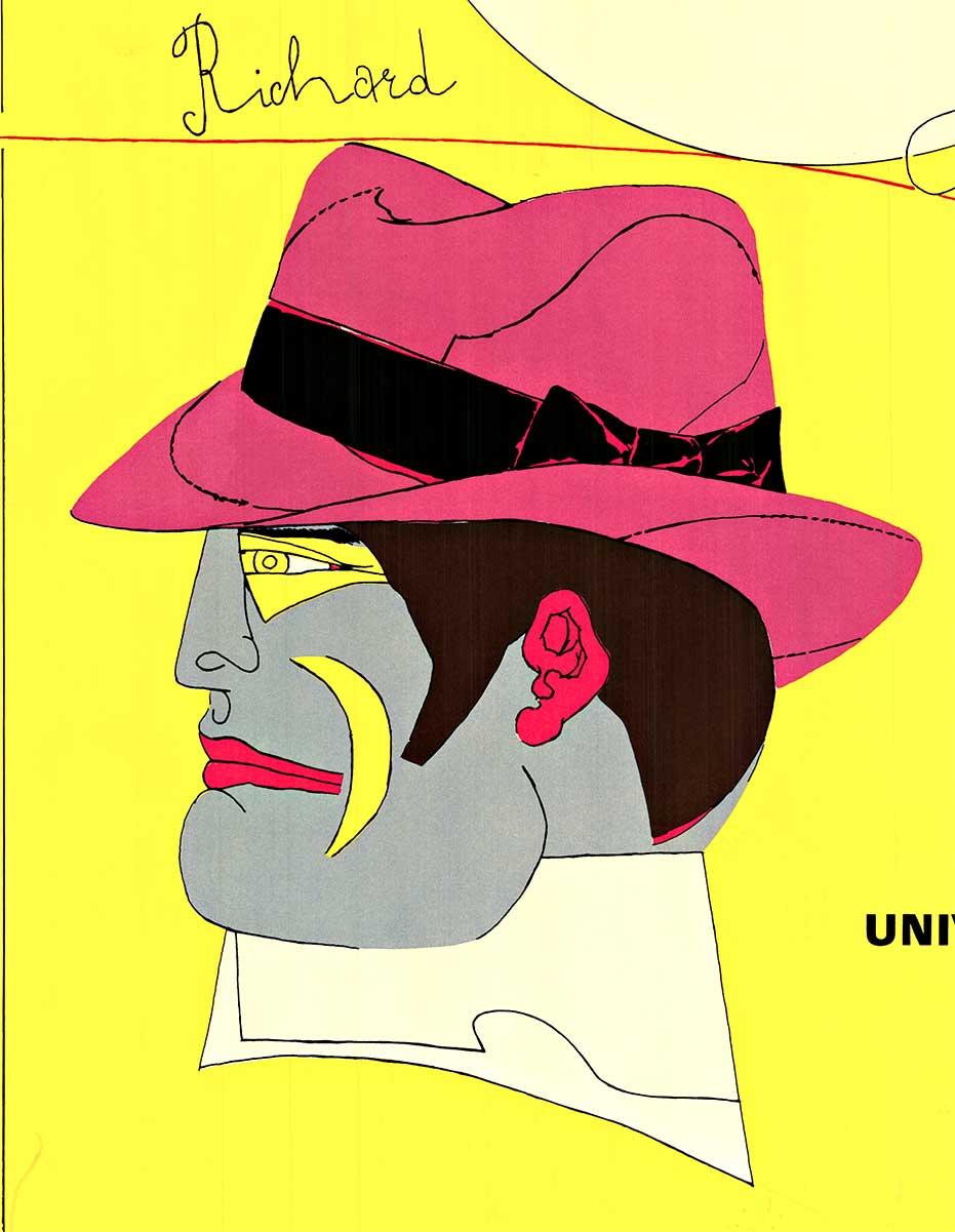 Póster vintage original en serigrafía del Museo de Arte Universitario de Berkeley de 1969 en venta 1