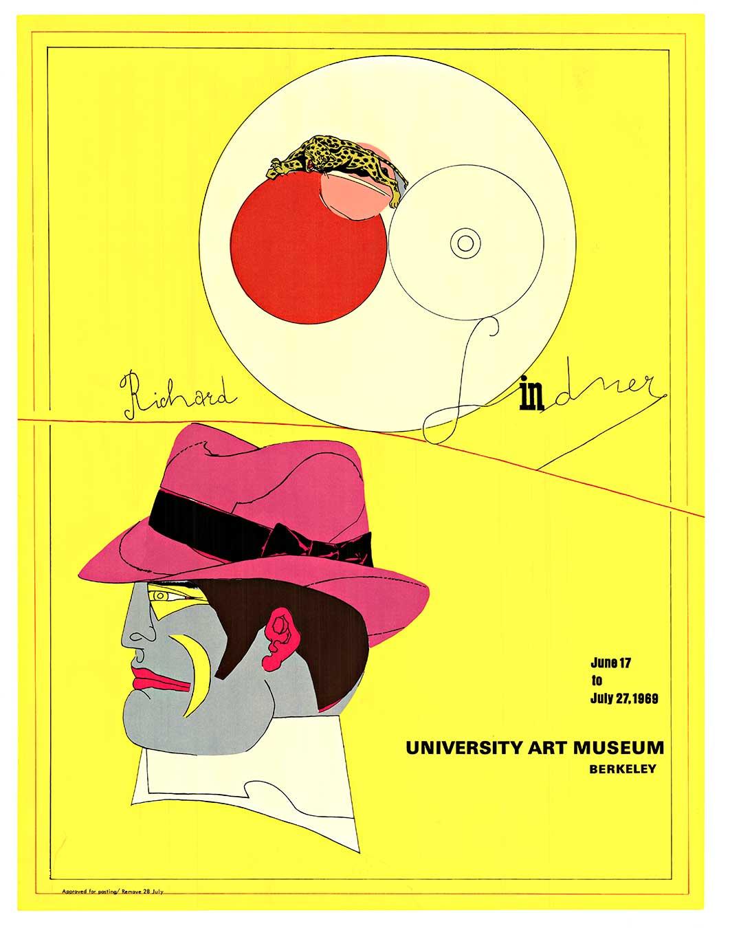 Portrait Print de Richard Lindner - Póster vintage original en serigrafía del Museo de Arte Universitario de Berkeley de 1969
