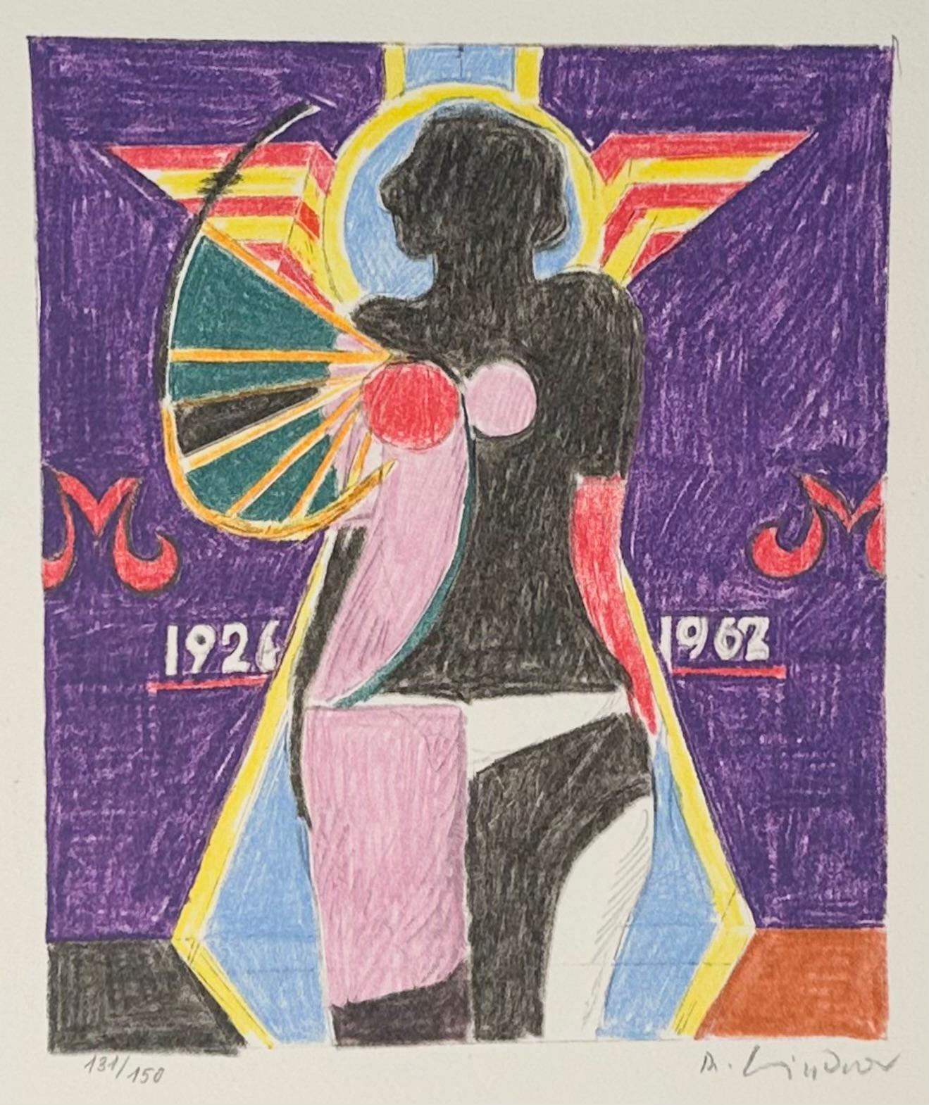RICHARD LINDNER, Amburgo 1901 - New York 1978 Marilyn was here, 1970 - Nude Print Gray di Richard Lindner