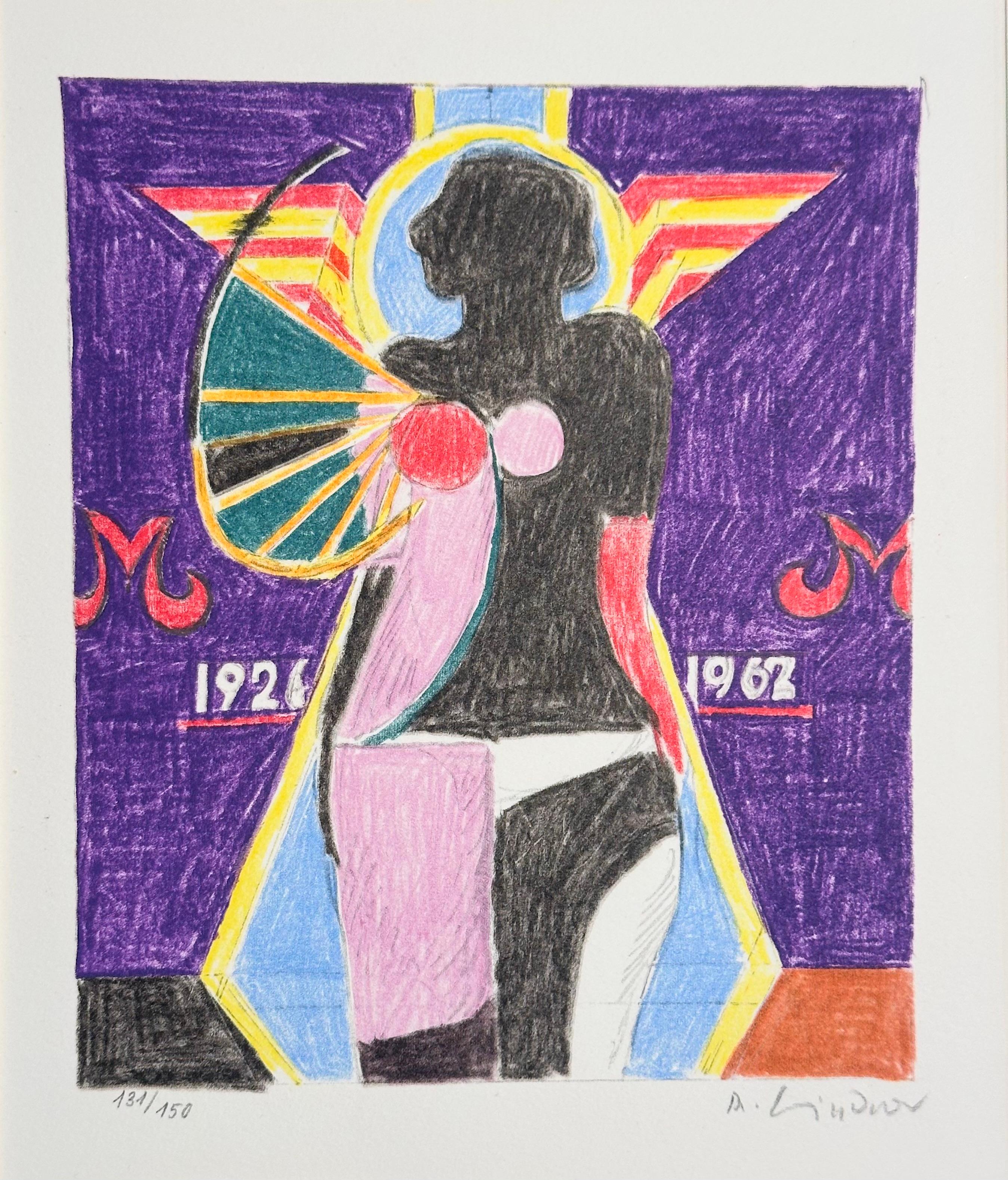 Nude Print di Richard Lindner - RICHARD LINDNER, Amburgo 1901 - New York 1978 Marilyn was here, 1970