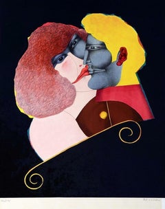 RICHARD LINDNER, Kiss Lithograph signed and numbered in Pencil