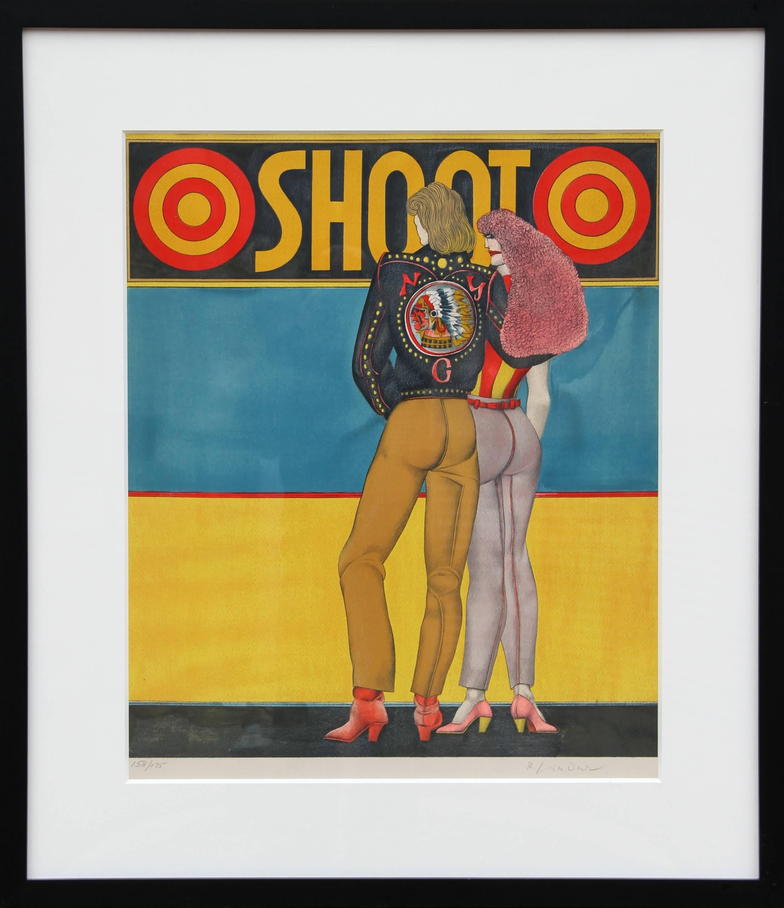Shoot, Pop-Art-Lithographie von Richard Lindner, 1969