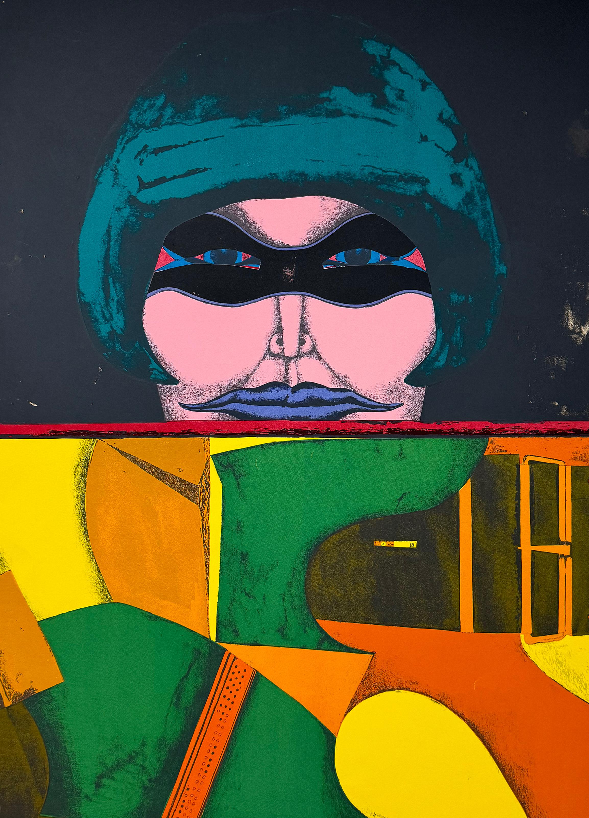 The Mask, Pop Art Lithograph by Richard Lindner For Sale 1