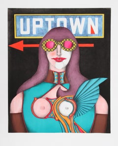Uptown, poster litografico psichedelico di Richard Lindner