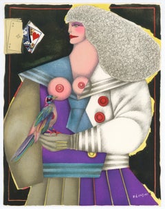 "Woman and Bird" original lithograph