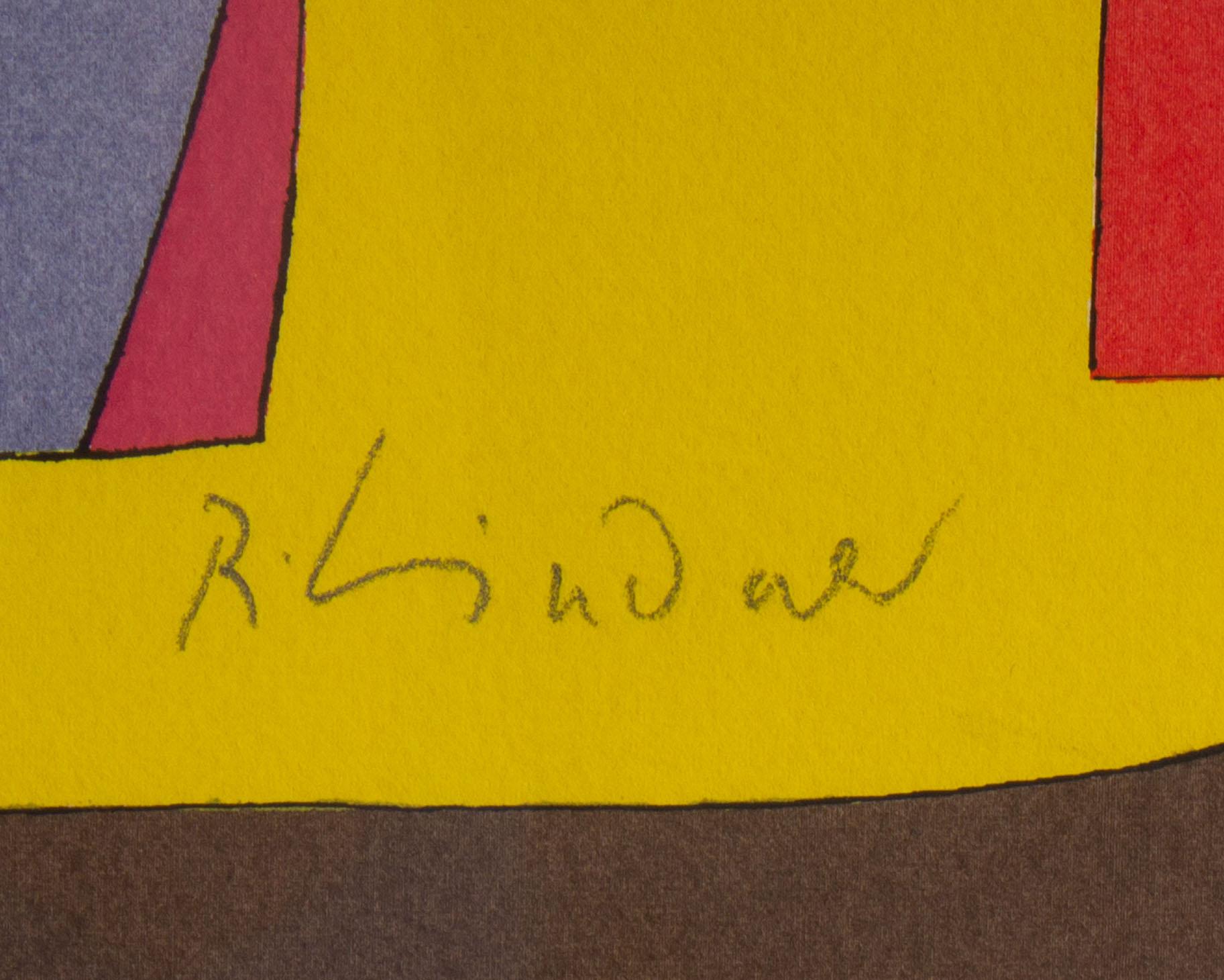 Papier Lithographie abstraite signée Exit de Richard Lindner, édition limitée en vente