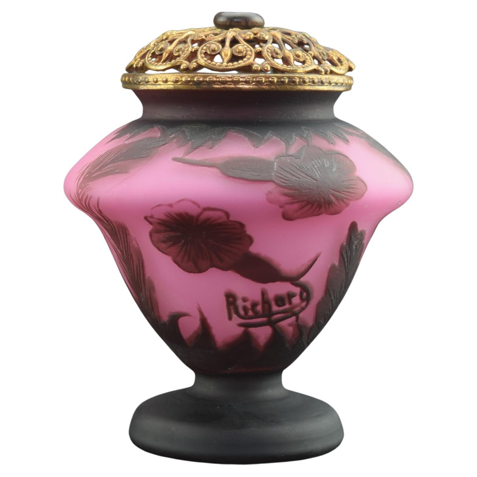 Richard Loetz Cameo glass vase/night light C1920 For Sale