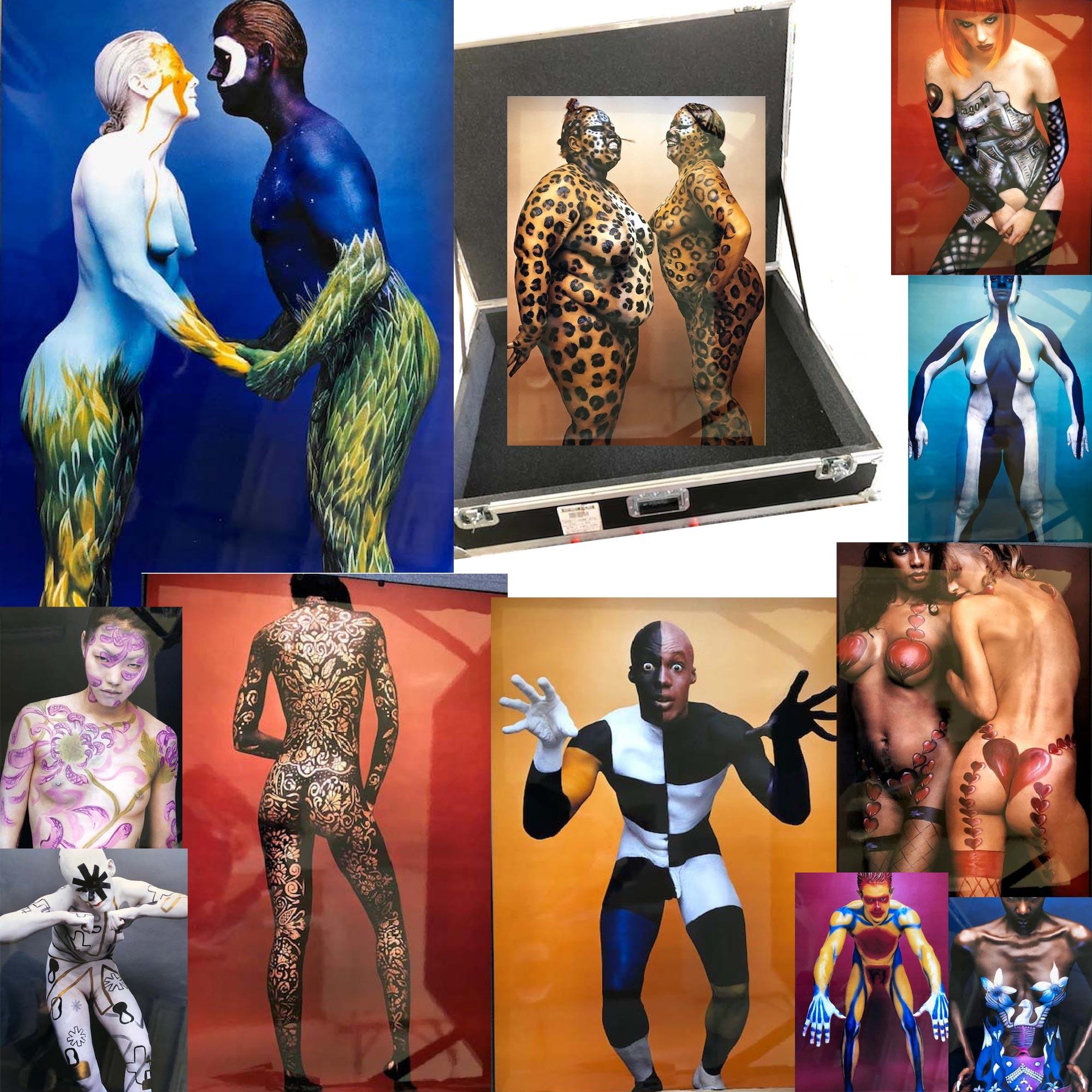 Richard Lohr Color Photograph - Collection of 54 posters featuring MAC body painting