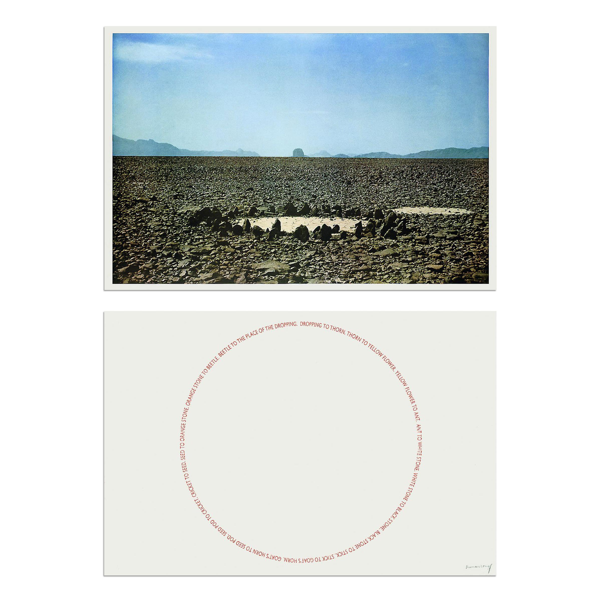 Richard Long (British, b. 1945)
Two Sahara Works, 1988
Medium: Set of 1 grano lithograph and 1 silkscreen, on rag paper
Dimensions: each 63 x 93 cm (24¾ x 36½ in)
Edition of 75: each hand-signed and numbered
Condition: Excellent