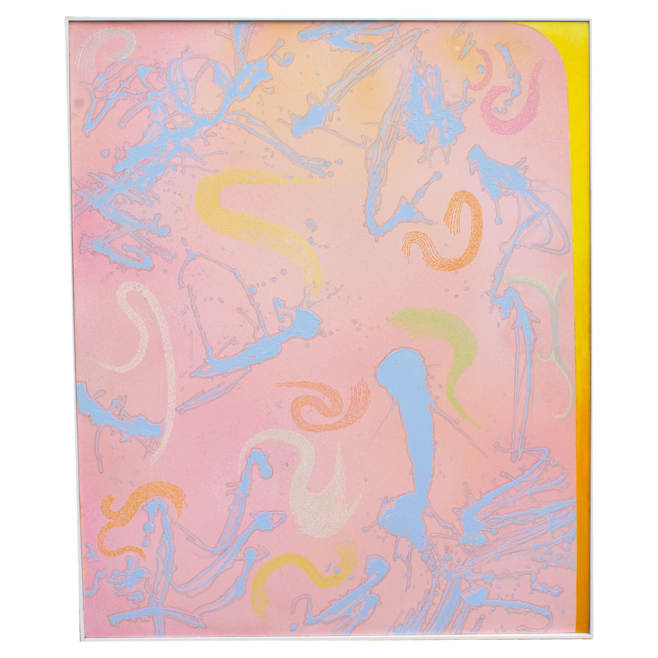 Richard Loving, signiertes abstraktes Gemälde „ Swim“, Öl auf Leinwand, 2000