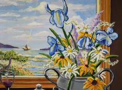 „Here and There“ - 2003 Original impressionistisches Ölgemälde auf Masonit, Original
