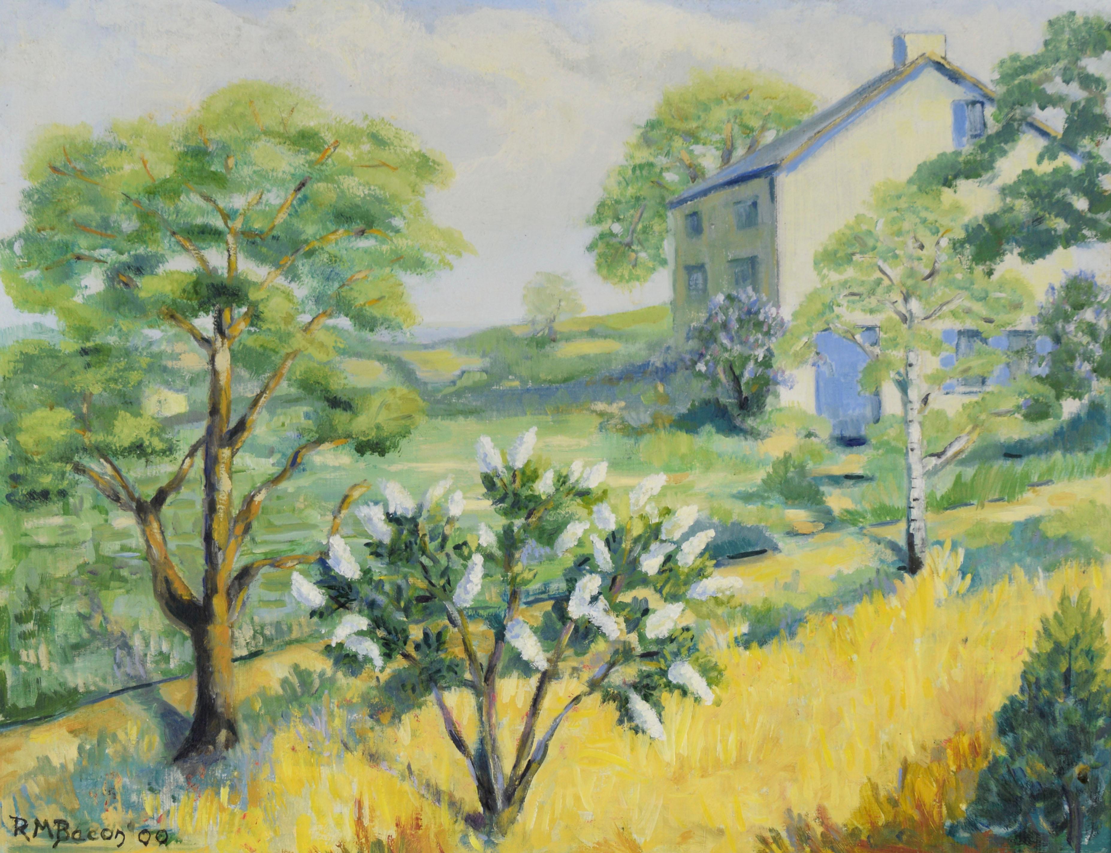 „Ein Juni“ – Original Ölgemälde auf Masonit – Painting von Richard M Bacon