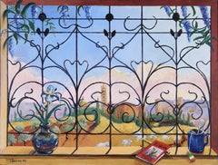 Trampantojo Paisaje toscano al óleo sobre masonita