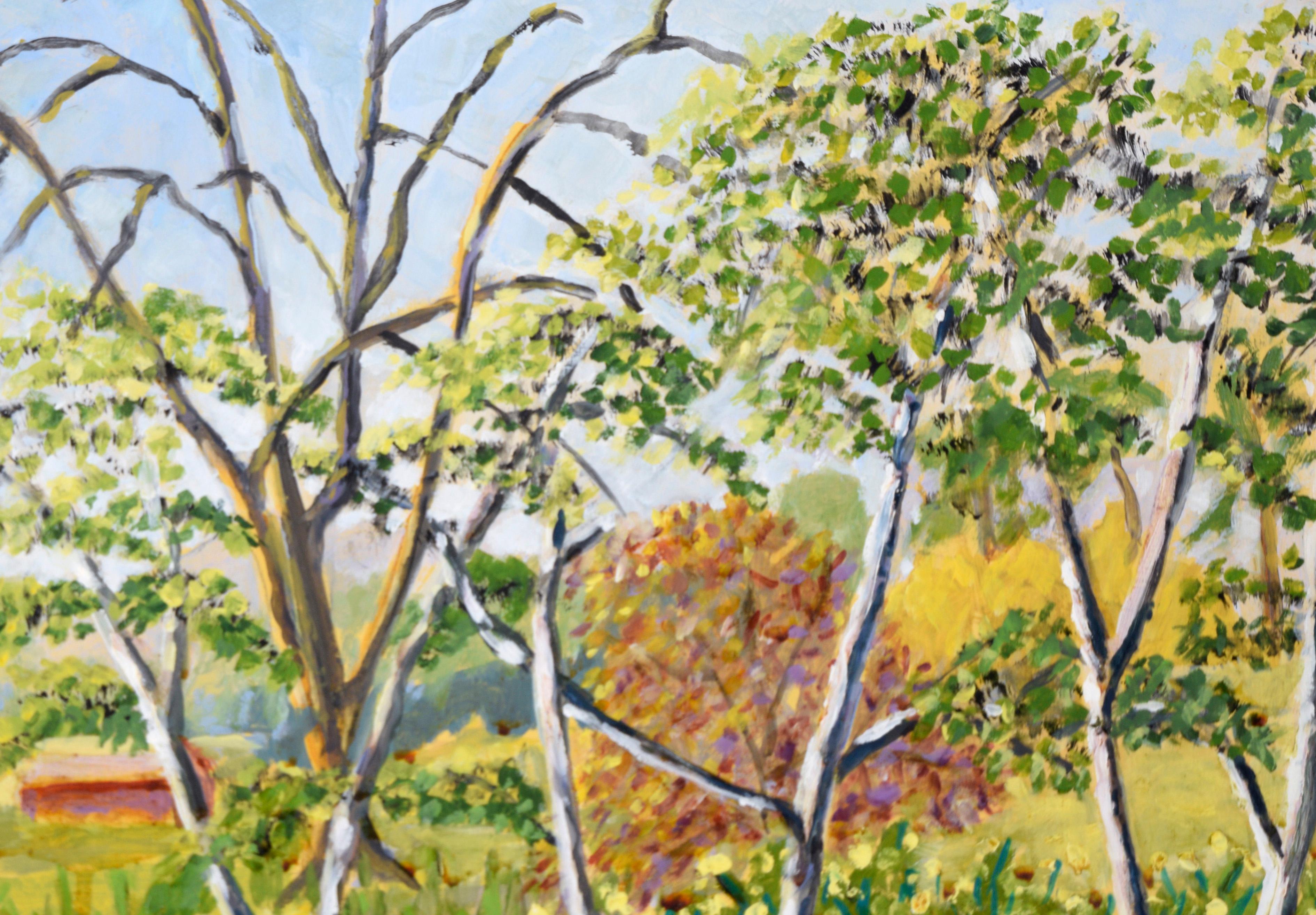 „Wally's Pond“, ländliche Landschaft in Öl auf Masonit, Öl (Amerikanische Moderne), Painting, von Richard M. Bacon