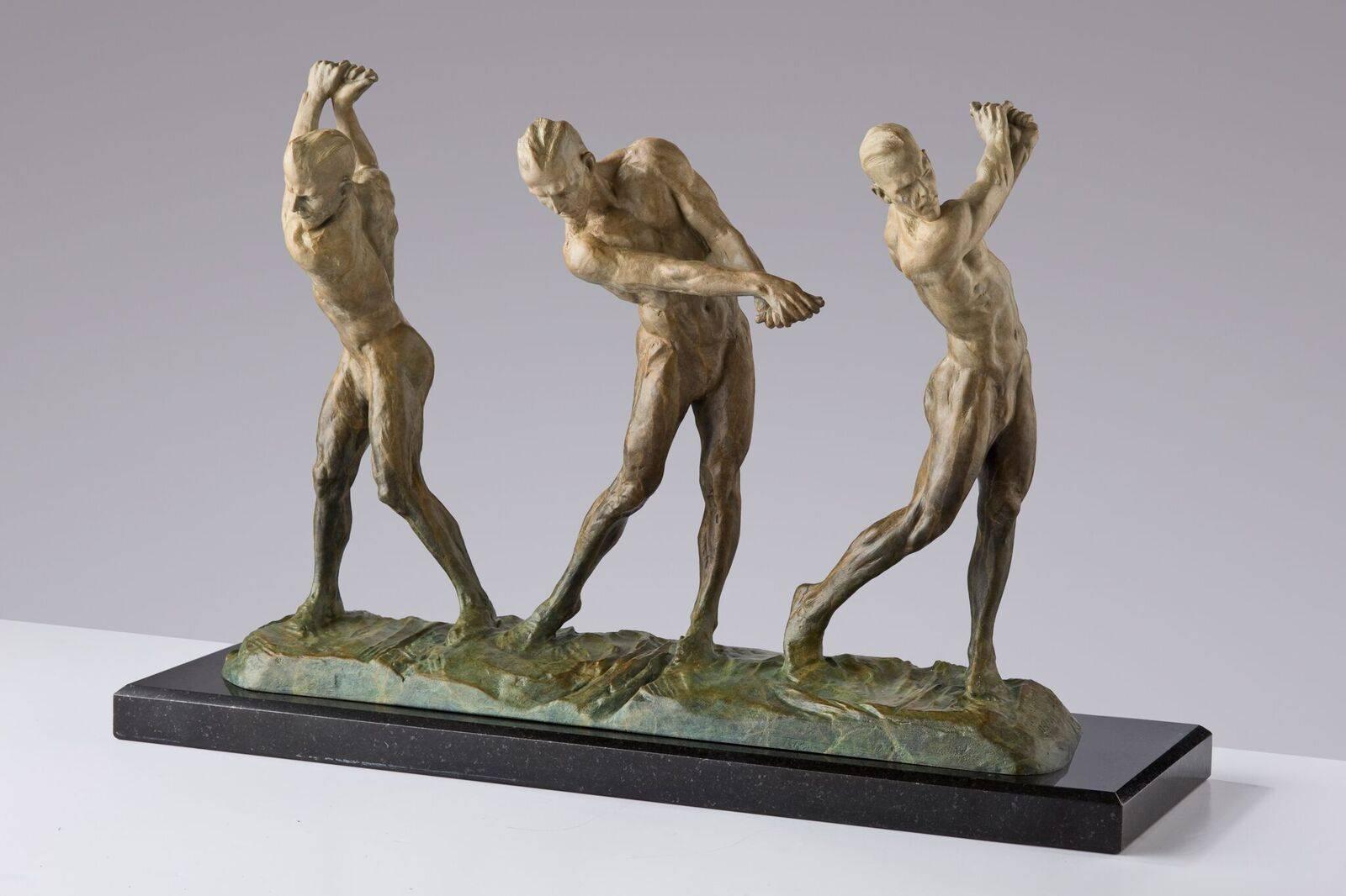 Richard MacDonald Figurative Sculpture – Die Anatomie des Golfs, I, IV und V, Atelier
