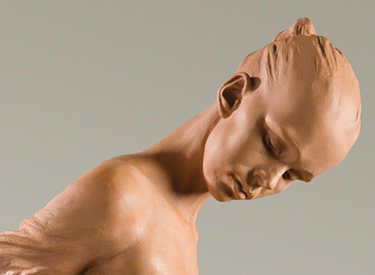Angelic Crystal, Atelier, Terracotta - Black Figurative Sculpture by Richard MacDonald