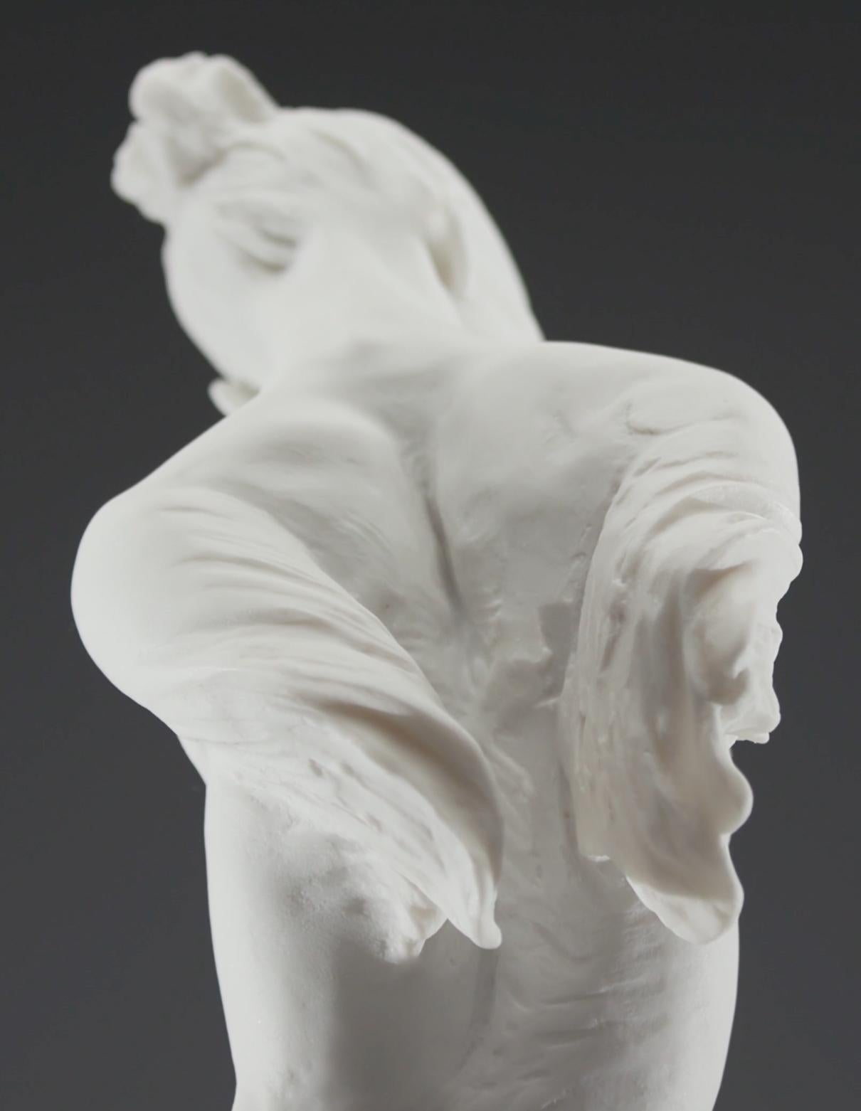 Angelic Crystal, Marble Dust - Black Figurative Sculpture by Richard MacDonald