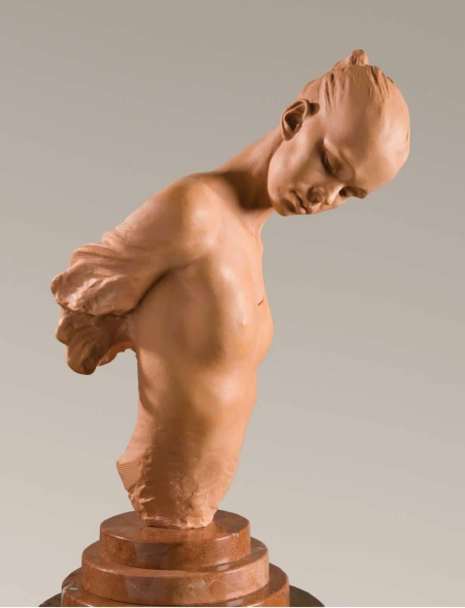 Richard MacDonald Figurative Sculpture - Angelic Crystal, Terracotta