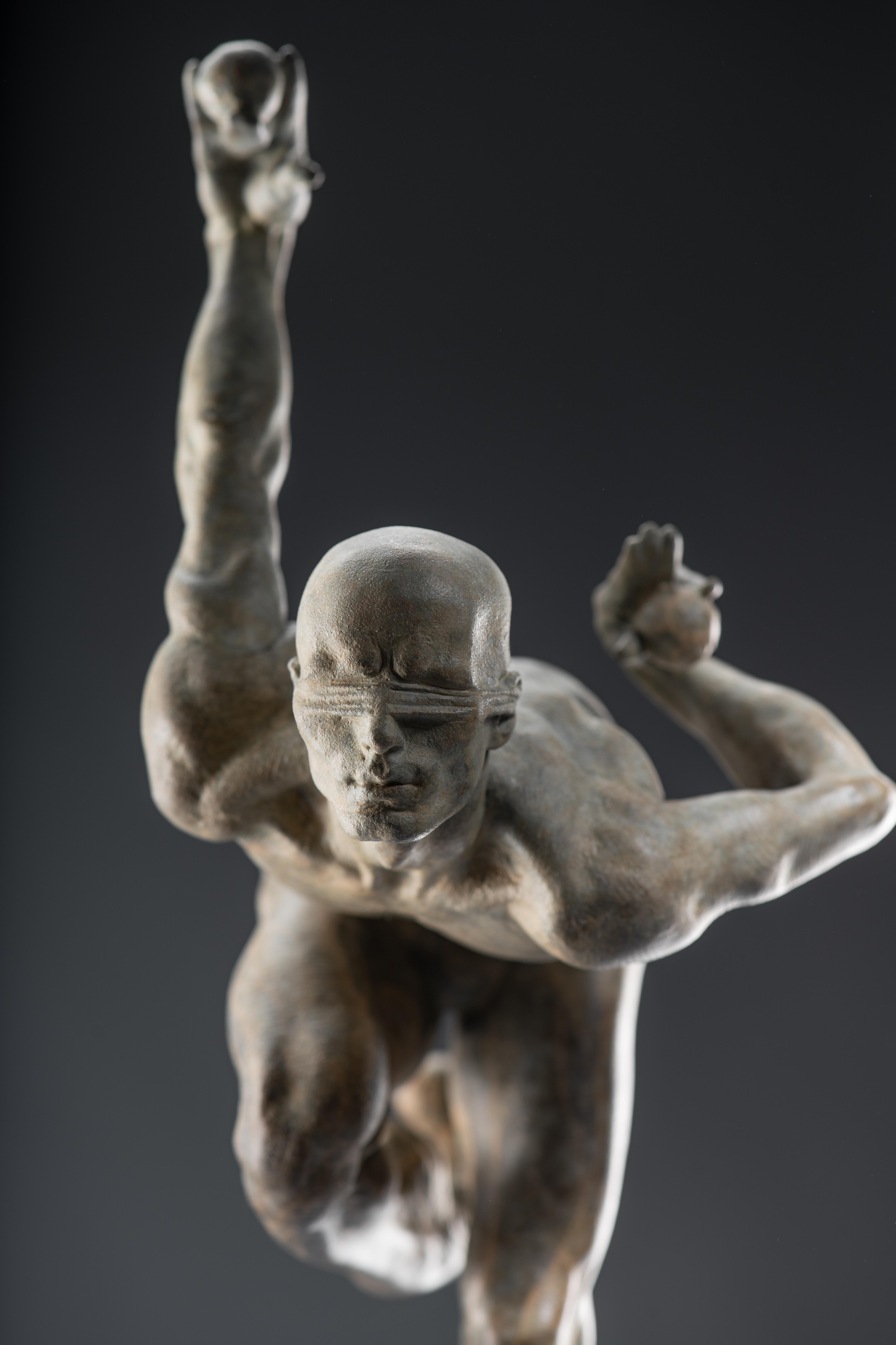 Blind Faith, Atelier - Gold Figurative Sculpture by Richard MacDonald