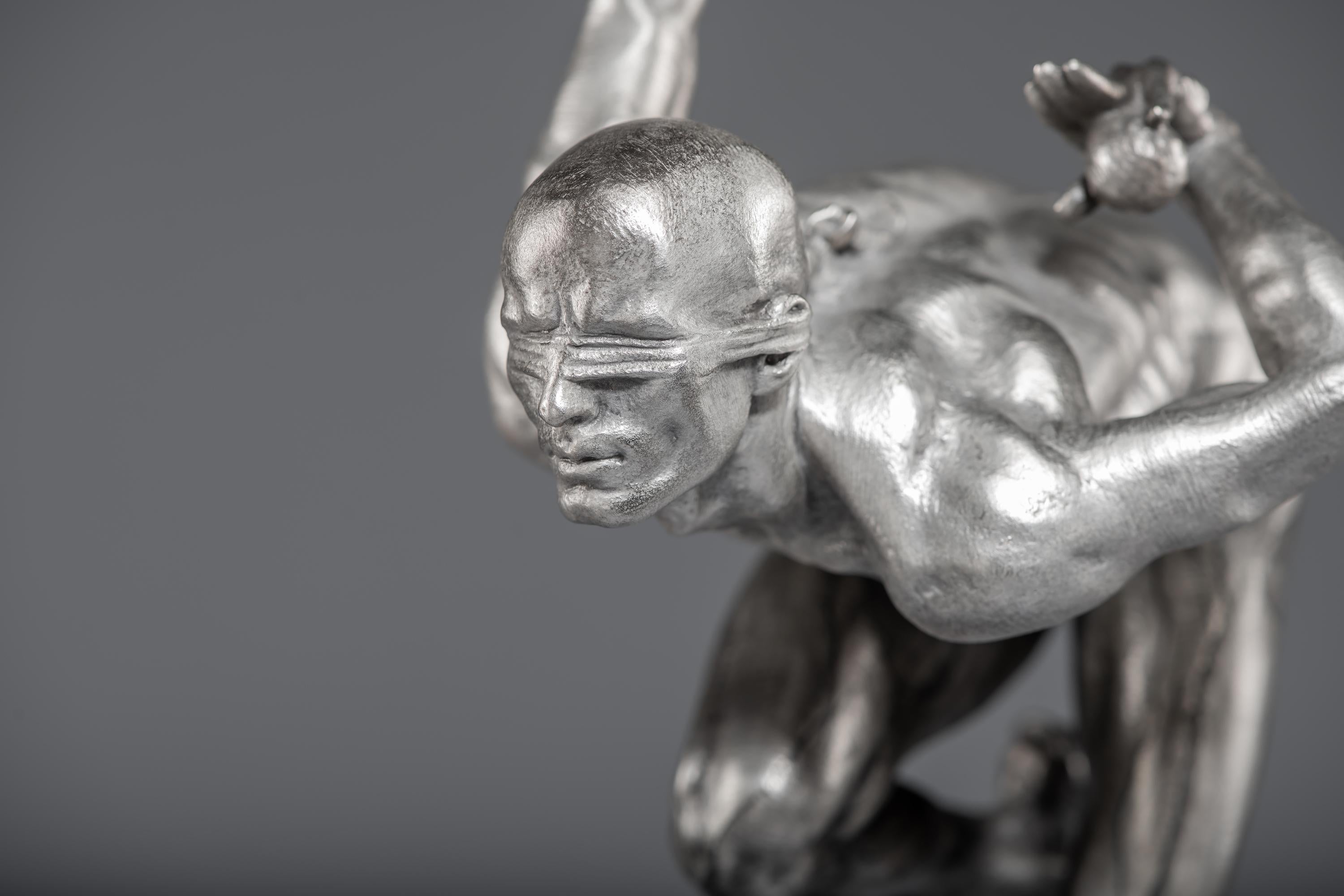 Blind Faith Atelier, Platinum, One Drop Special Edition - Sculpture by Richard MacDonald