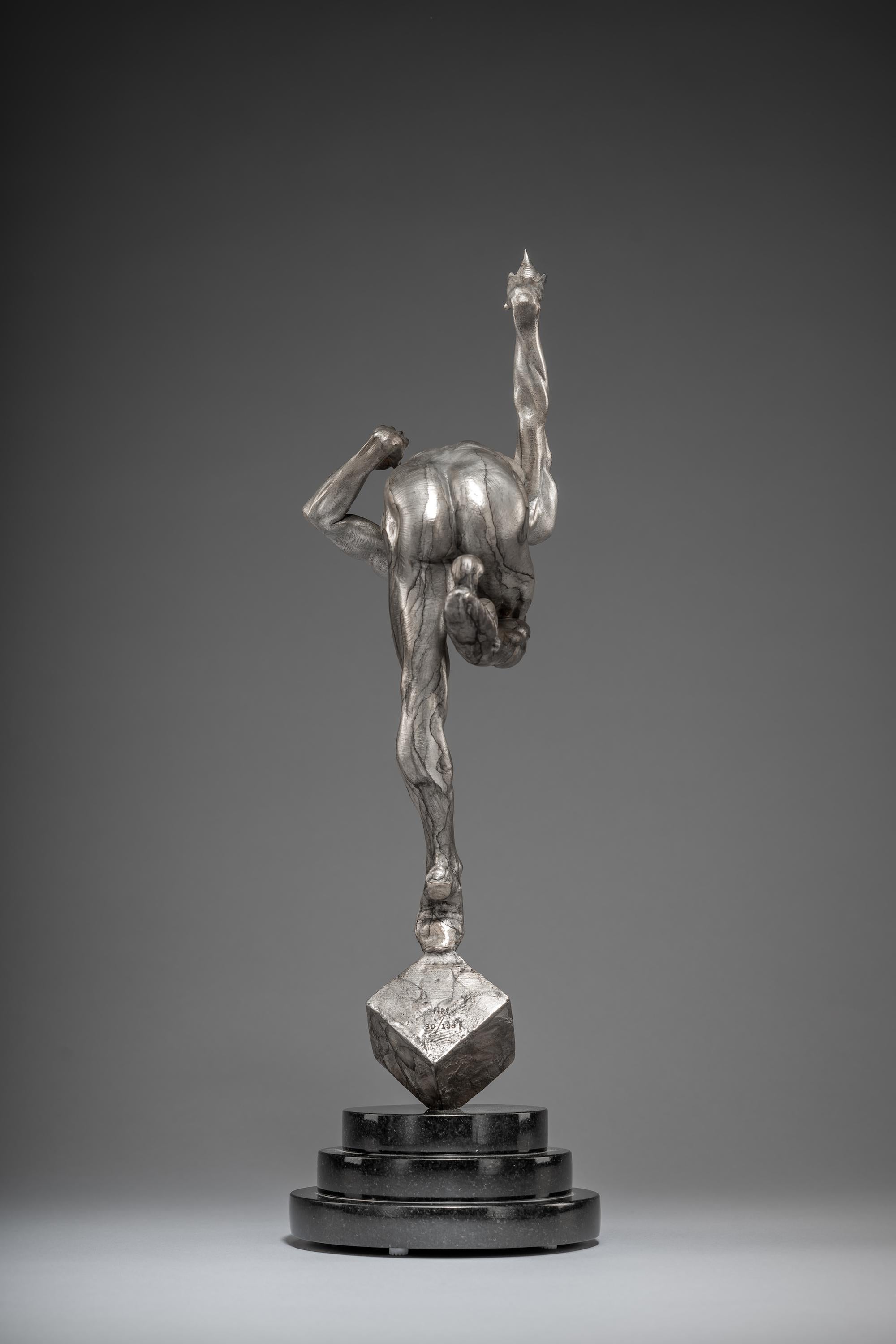 Blind Faith Atelier, Platinum, One Drop Special Edition - Gold Figurative Sculpture by Richard MacDonald