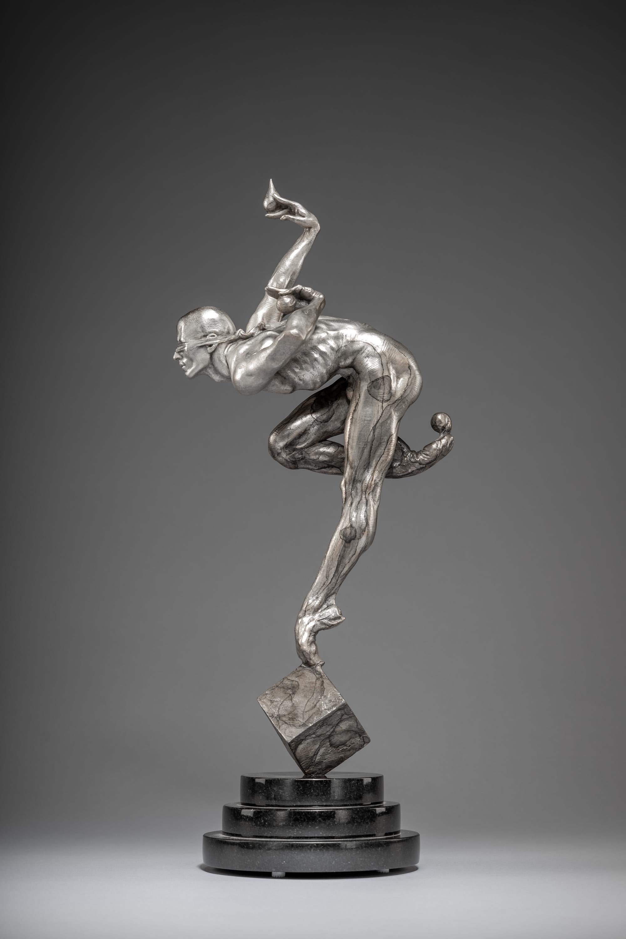 Richard MacDonald Figurative Sculpture - Blind Faith Atelier, Platinum, One Drop Special Edition