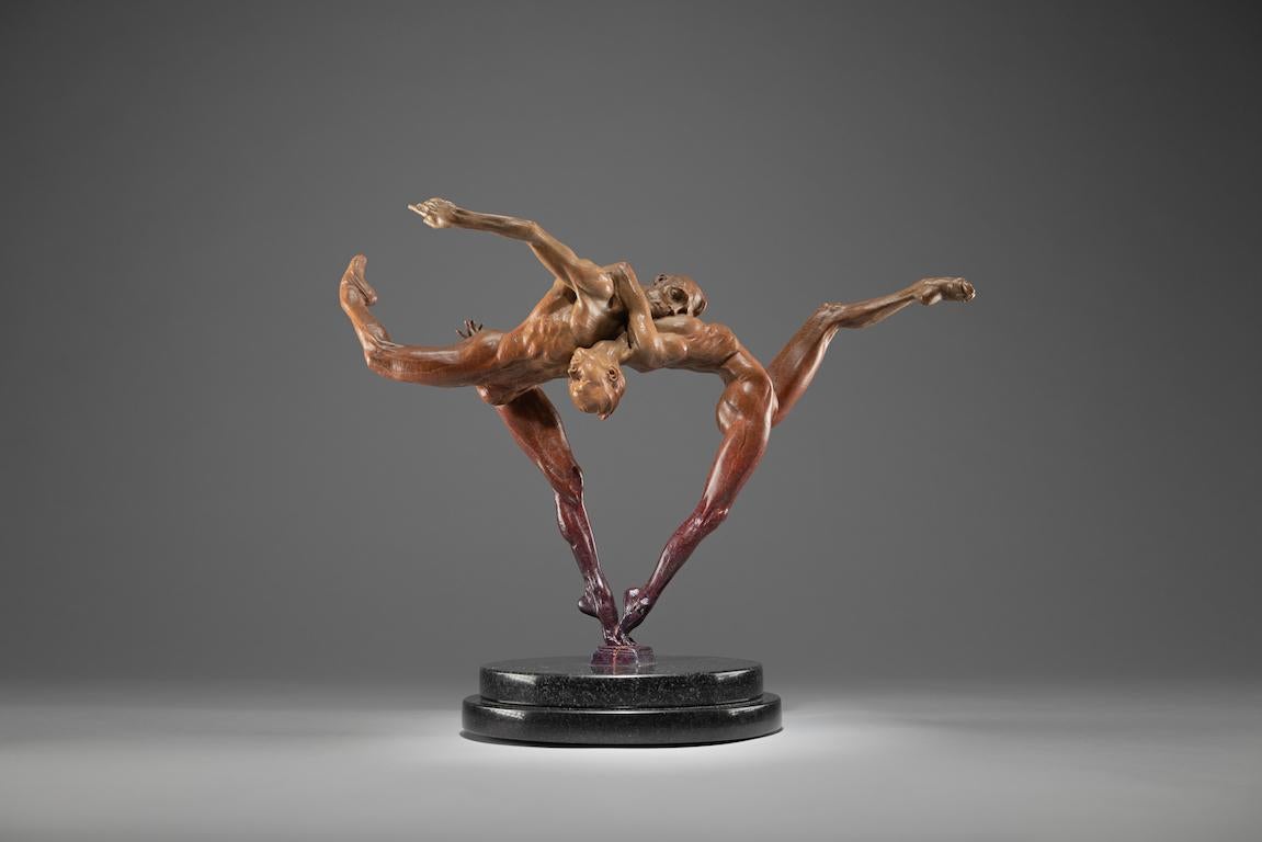 Dance to Paradiso, Atelier Red Bronze Sculpture, Contemporary, 2010+