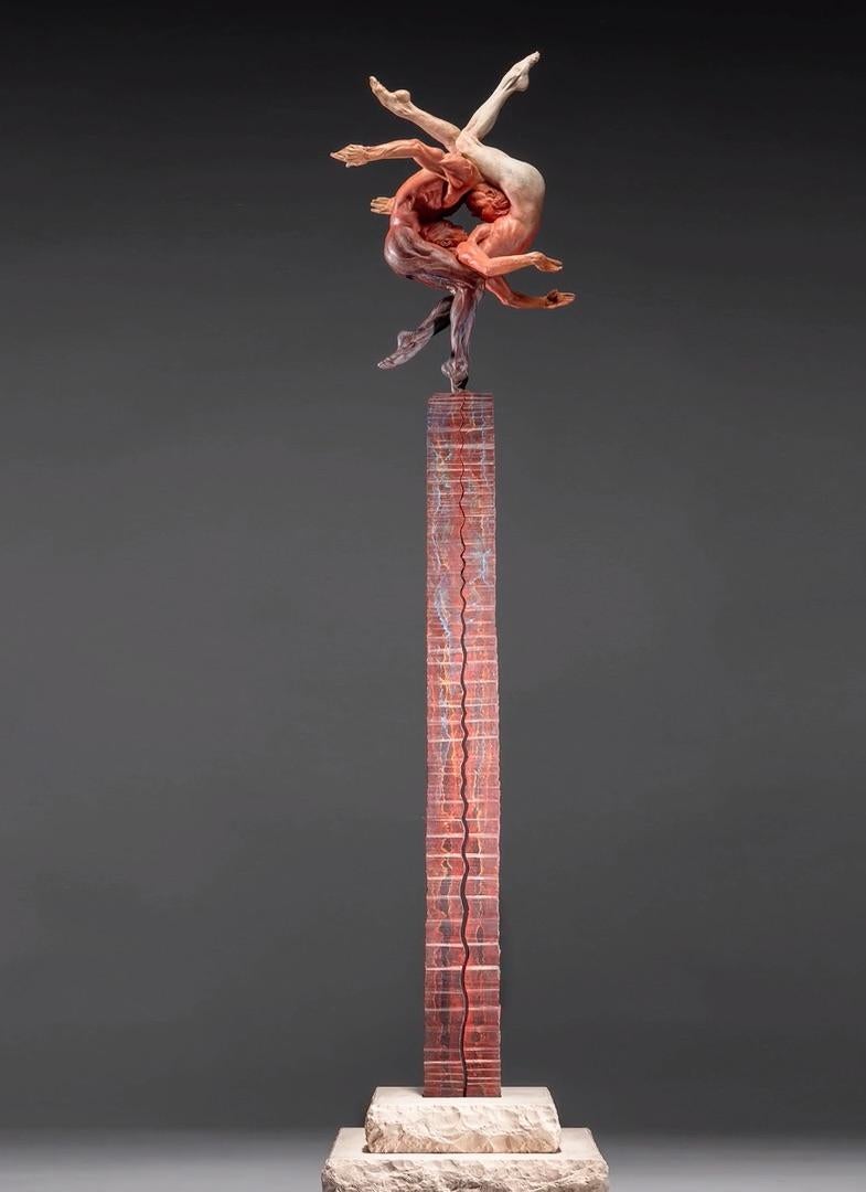 Richard MacDonald Figurative Sculpture - Duality, Third Life Column, Red