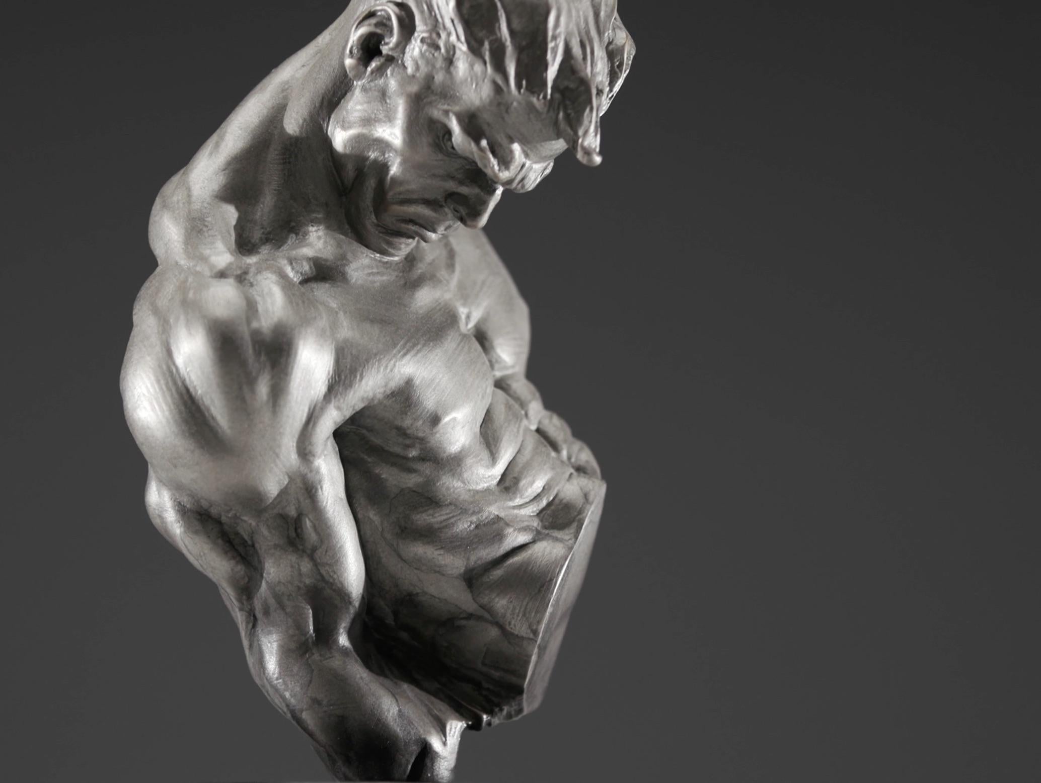 Gymnast Bust, Platinum - Sculpture by Richard MacDonald
