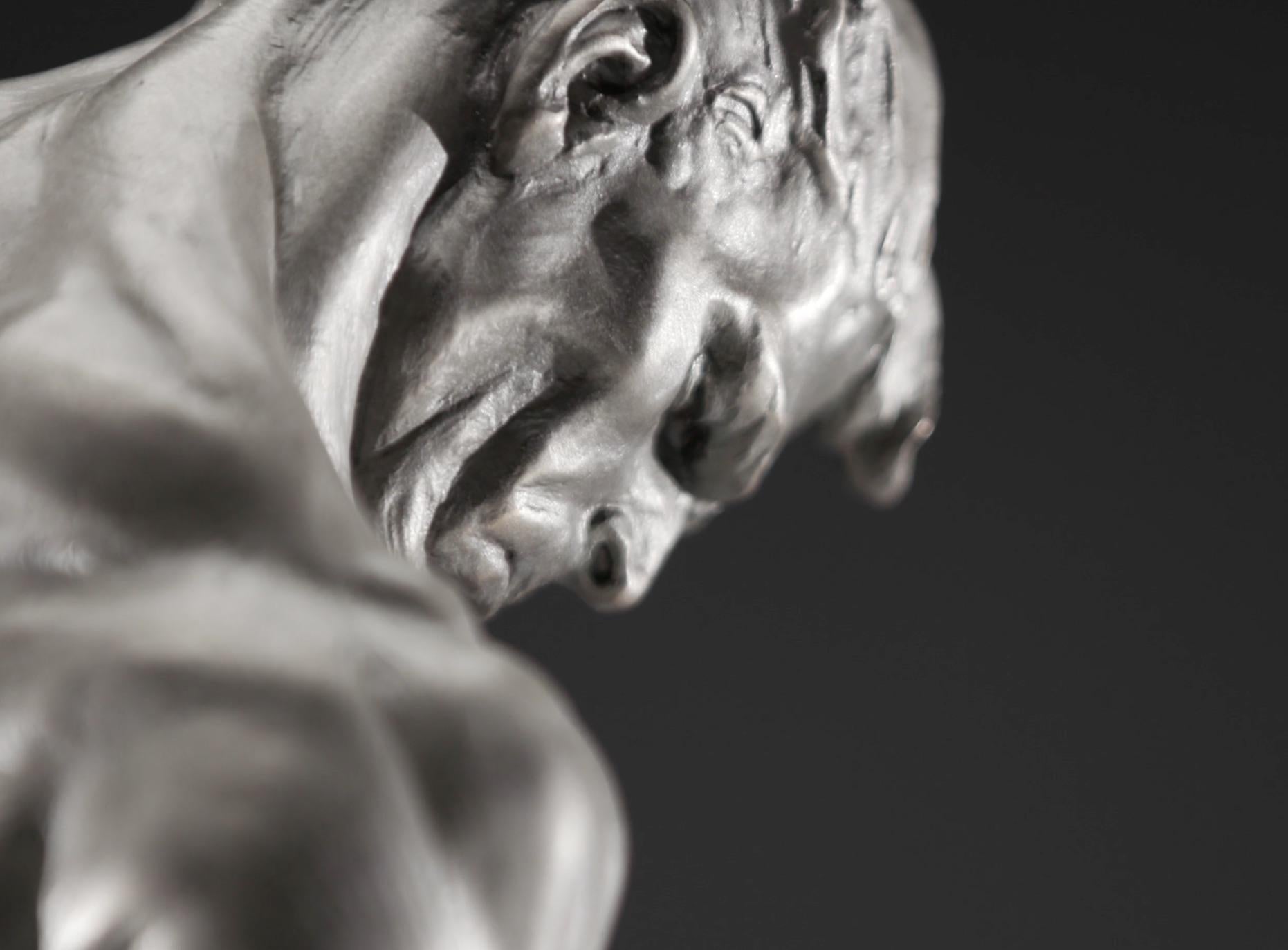 Gymnast Bust, Platinum - Gold Figurative Sculpture by Richard MacDonald