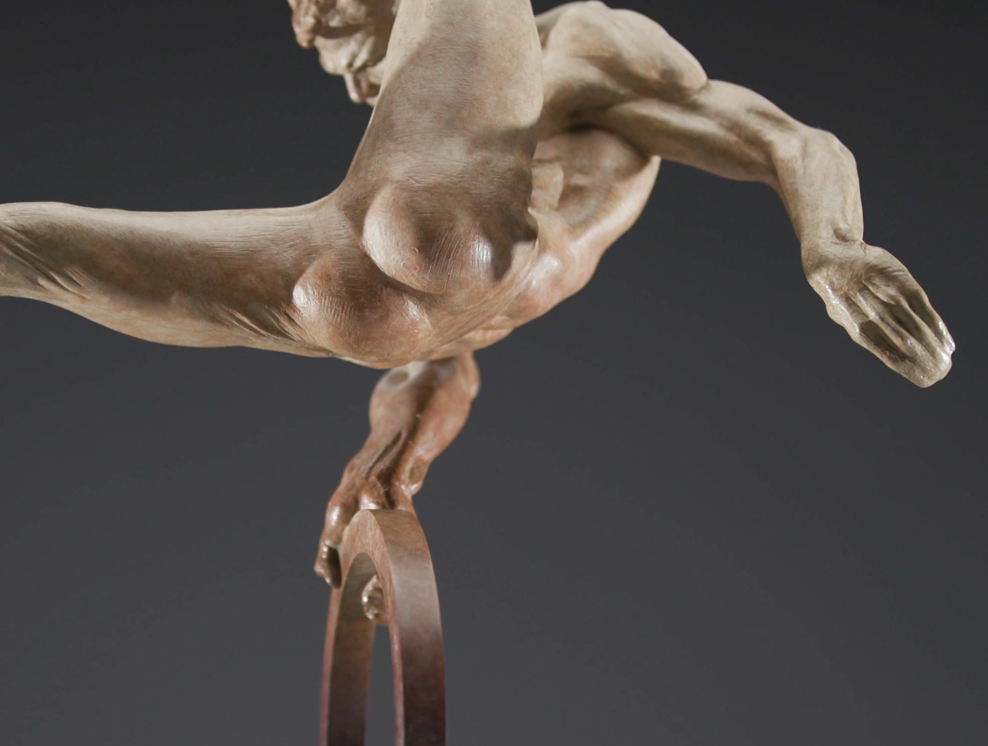 Gymnast, Eighth Life - Gold Figurative Sculpture by Richard MacDonald
