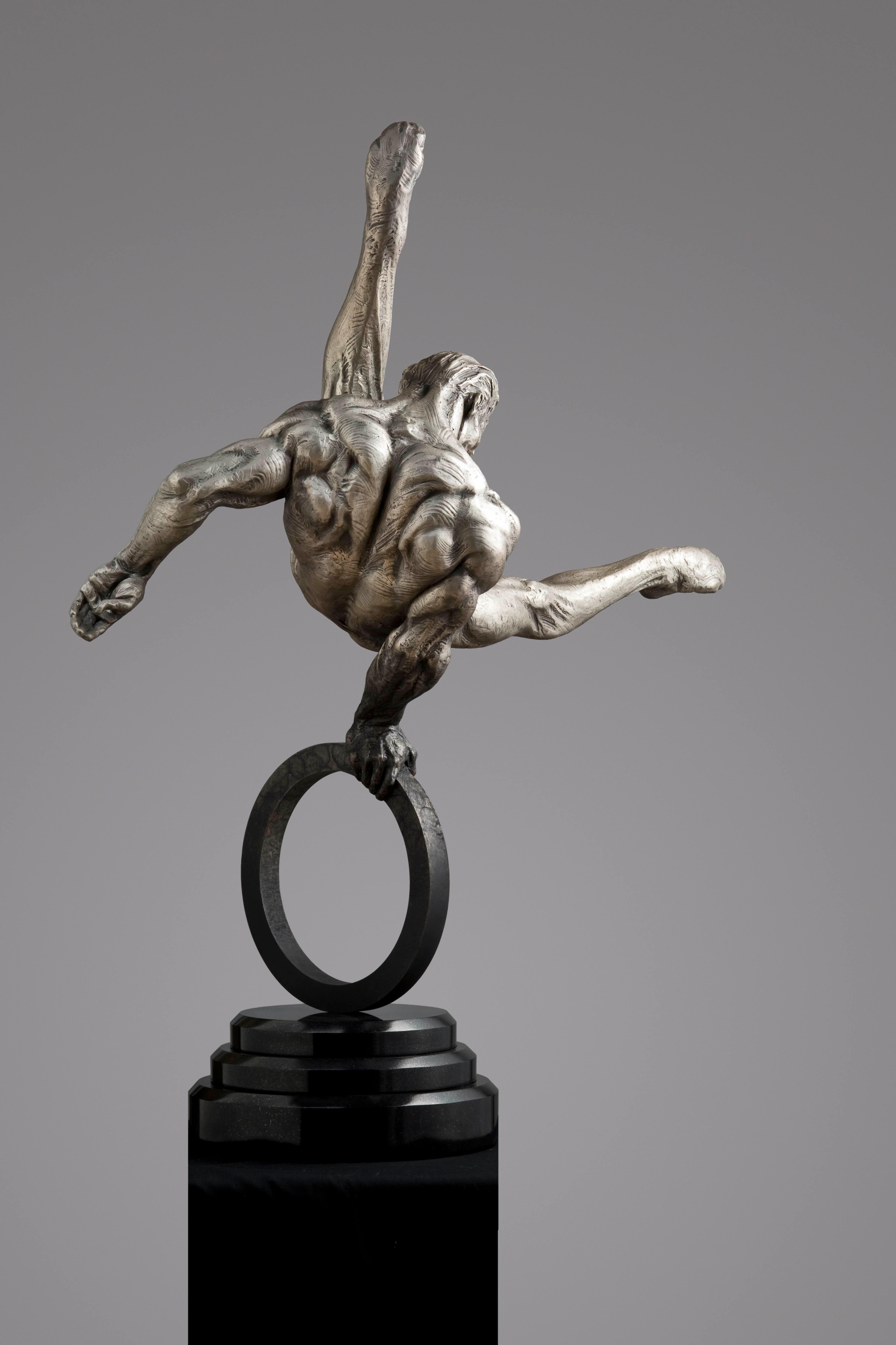 Gymnast Eighth Life, Platinum - Sculpture by Richard MacDonald