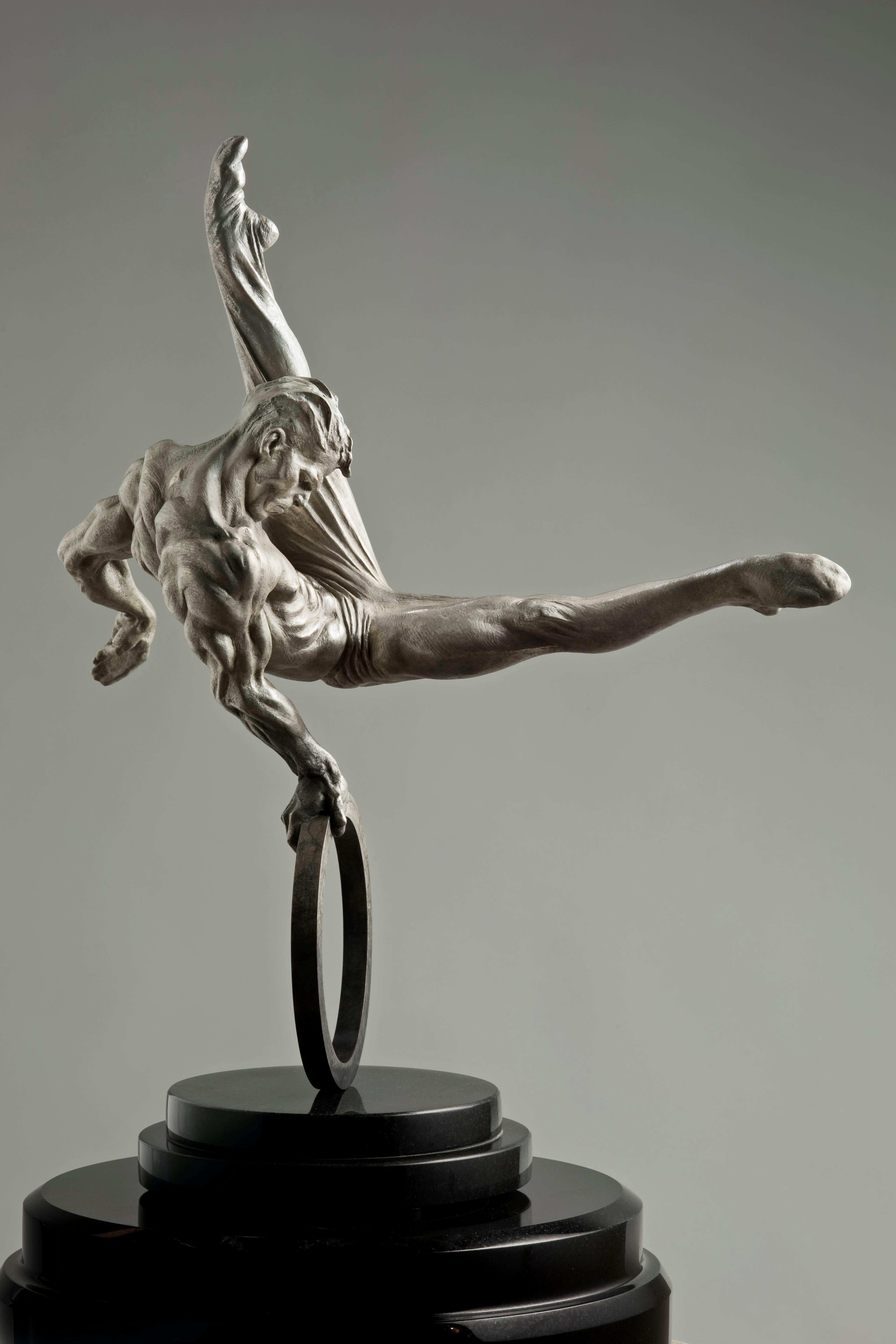 Gymnast Eighth Life, Platinum - Contemporary Sculpture by Richard MacDonald