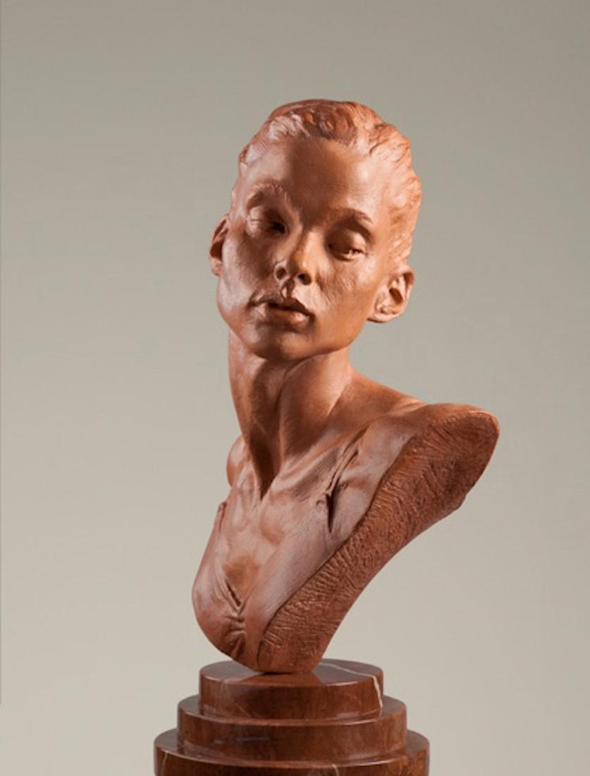 Richard MacDonald Figurative Sculpture - Katherine Bust, Atelier, Terracotta