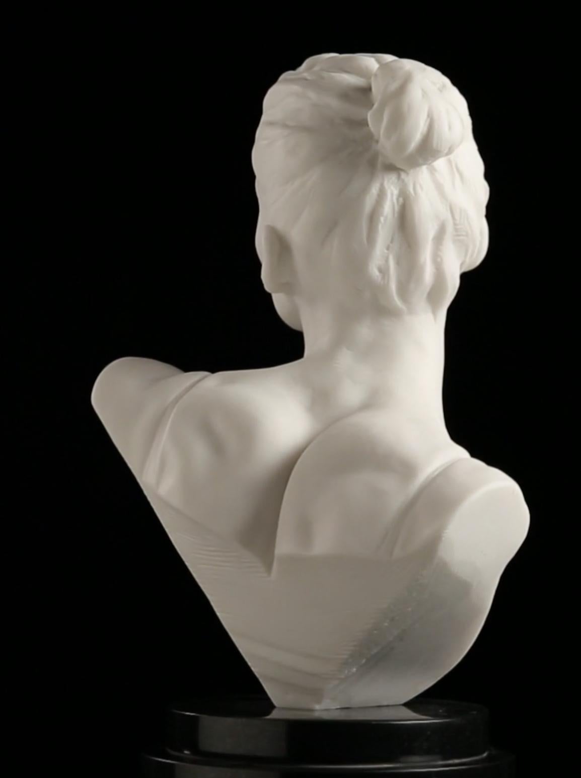 Katherine Bust, Marble Dust - Black Figurative Sculpture by Richard MacDonald