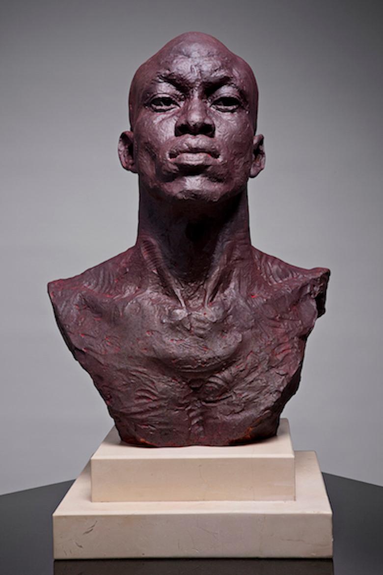 Richard MacDonald Nude Sculpture - Latim Bust, Red