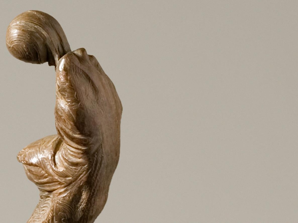 Leap of Faith, Atelier - Gold Figurative Sculpture by Richard MacDonald