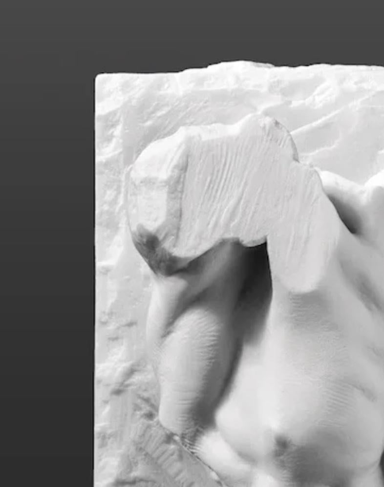 Fragment de torse masculin, poussière de marbre, résine - Contemporain Sculpture par Richard MacDonald