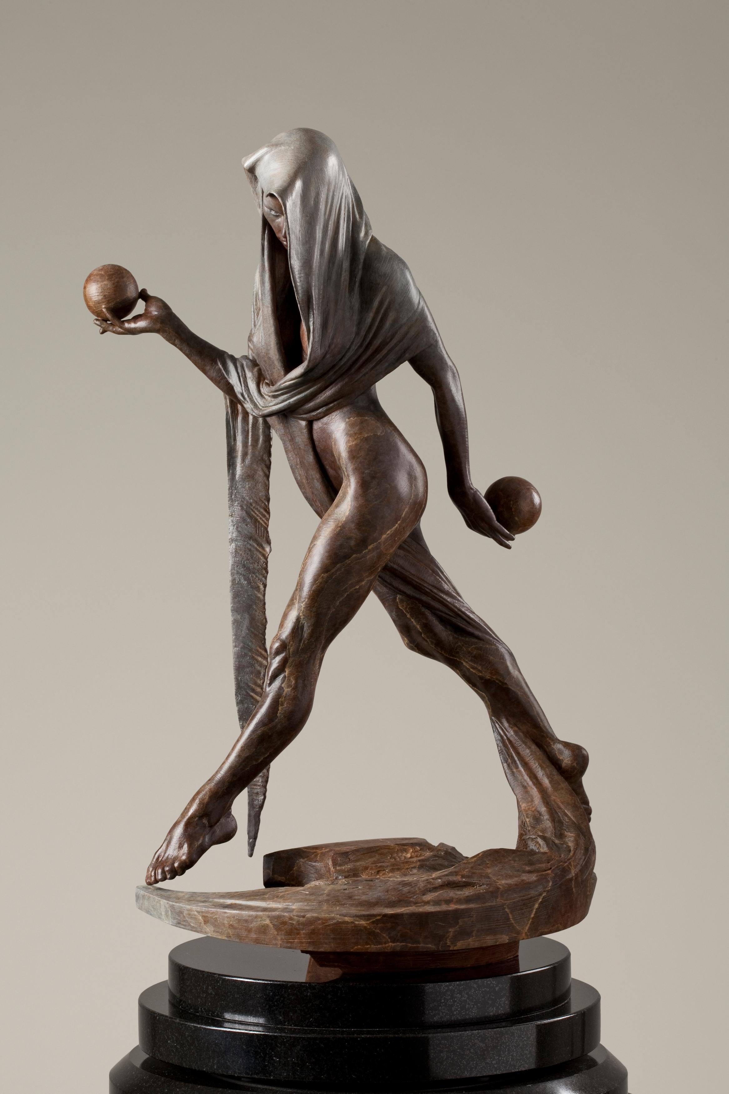 Nightfall, Atelier - Gold Figurative Sculpture by Richard MacDonald
