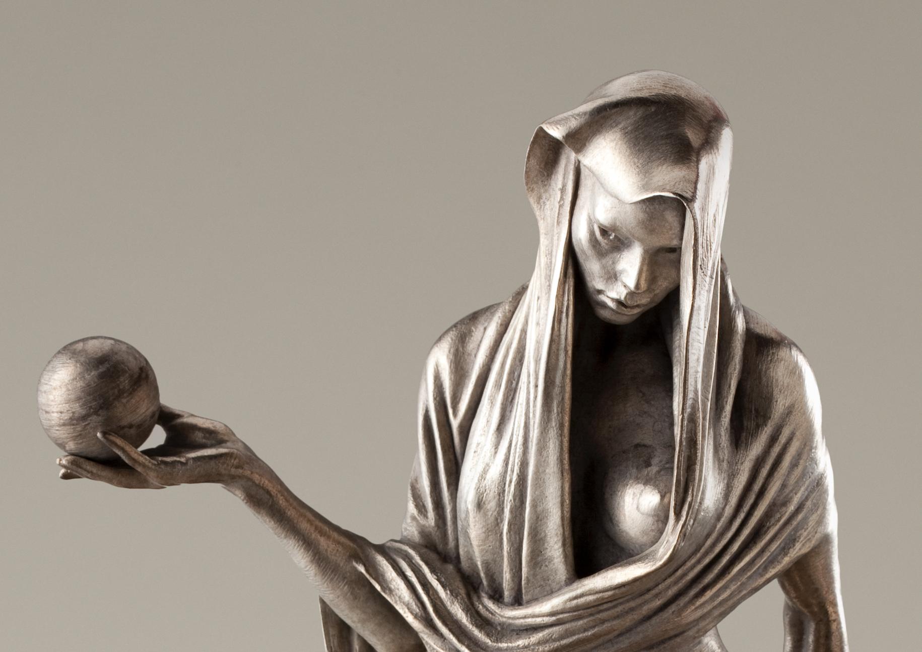 Table de nuit, Atelier, platine - Sculpture de Richard MacDonald